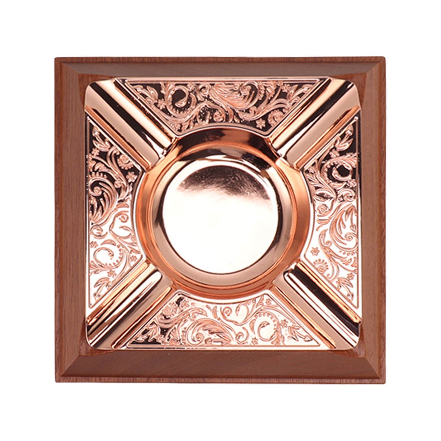 Engraved Print Cigar Ashtray Plated Vintage Practical Household Cigarette Ashtray for Home Copper Plating V1294-YM0521-3117230006111