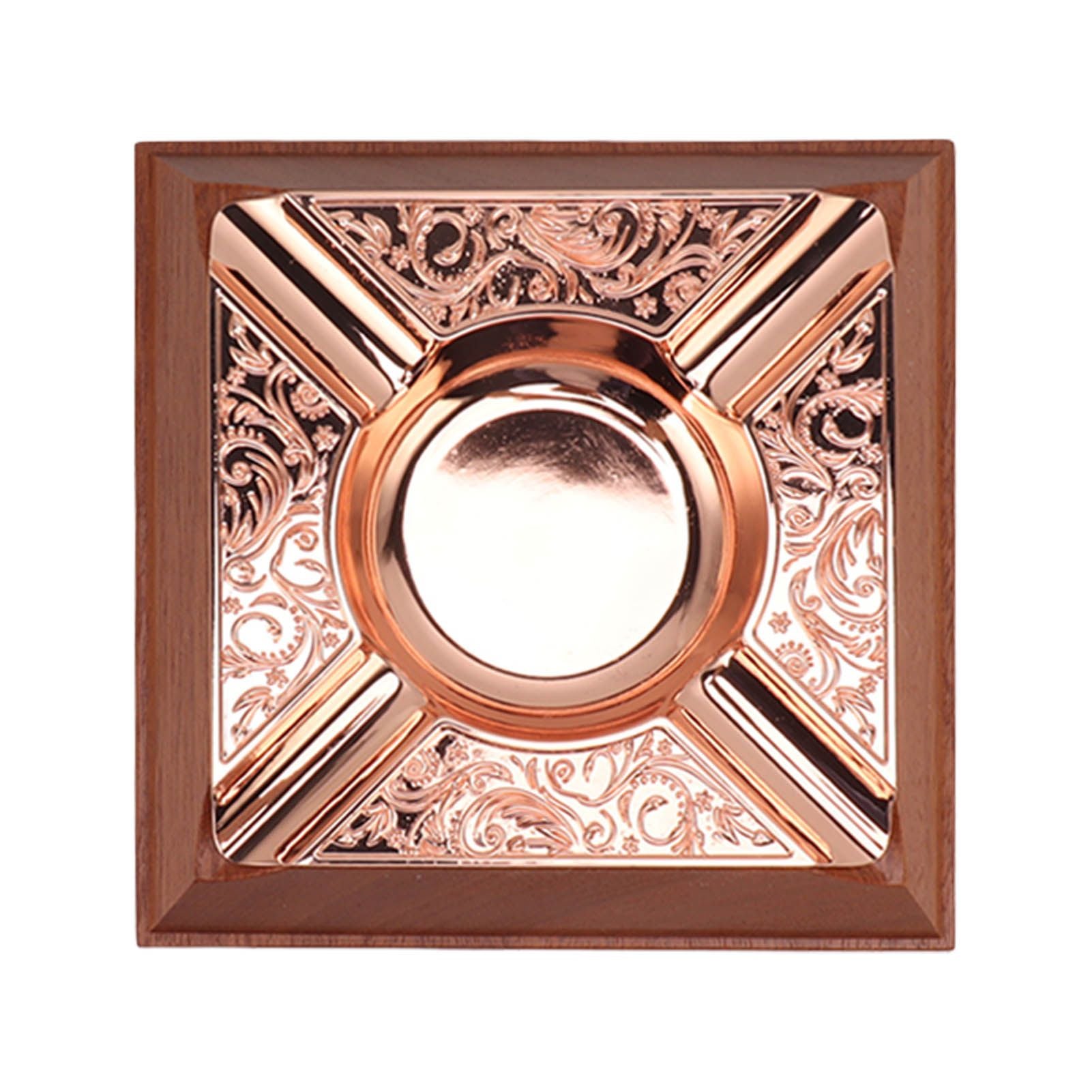 Engraved Print Cigar Ashtray Plated Vintage Practical Household Cigarette Ashtray for Home Copper Plating V1294-YM0521-3117230006111