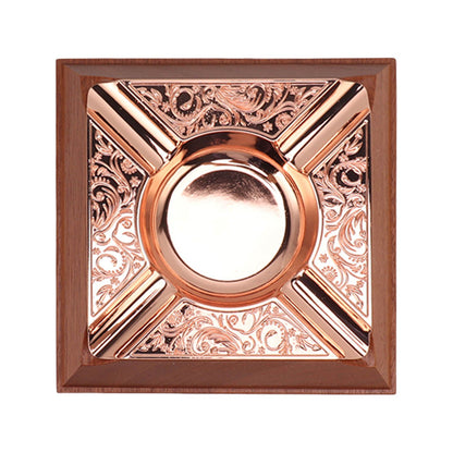 Engraved Print Cigar Ashtray Plated Vintage Practical Household Cigarette Ashtray for Home Copper Plating V1294-YM0521-3117230006111
