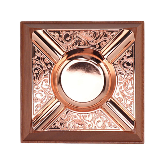 Engraved Print Cigar Ashtray Plated Vintage Practical Household Cigarette Ashtray for Home Copper Plating V1294-YM0521-3117230006111