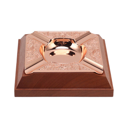 Engraved Print Cigar Ashtray Plated Vintage Practical Household Cigarette Ashtray for Home Copper Plating V1294-YM0521-3117230006111
