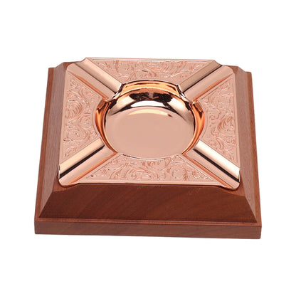 Engraved Print Cigar Ashtray Plated Vintage Practical Household Cigarette Ashtray for Home Copper Plating V1294-YM0521-3117230006111