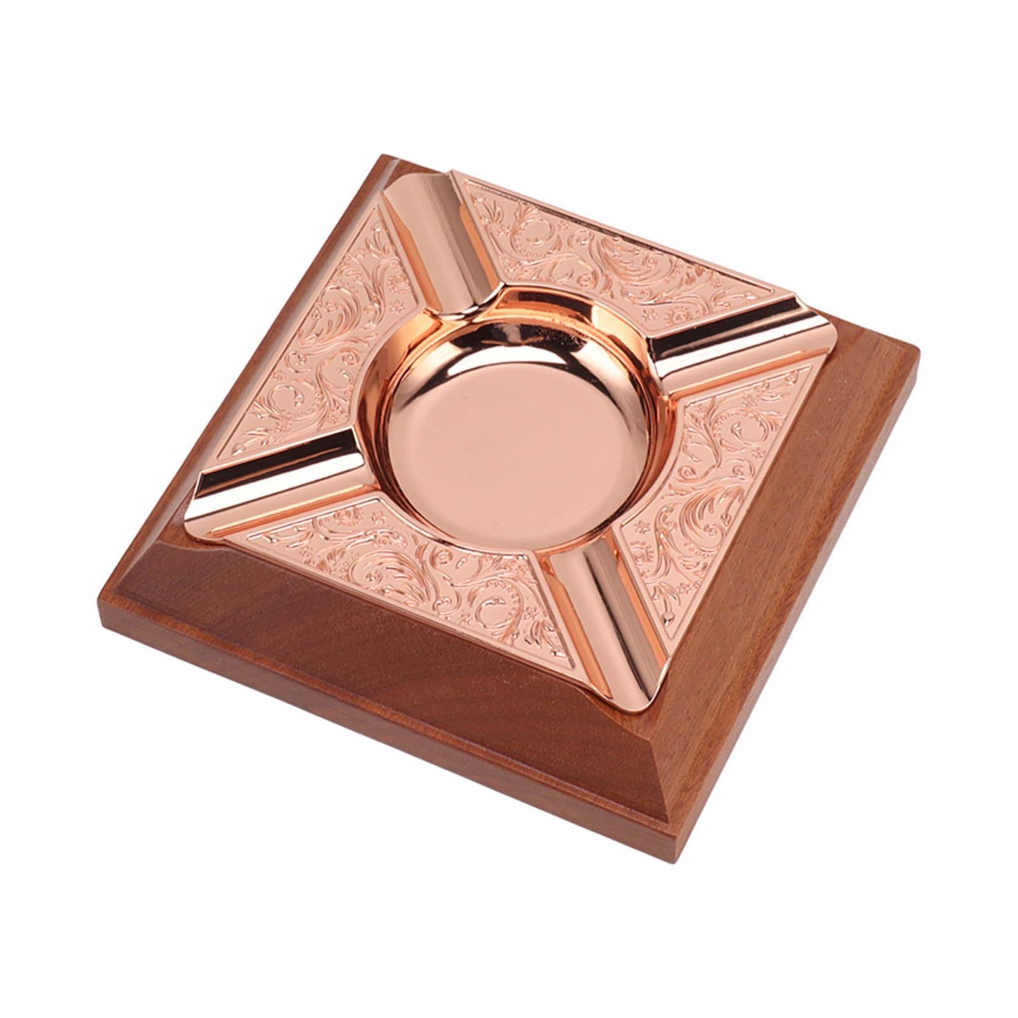 Engraved Print Cigar Ashtray Plated Vintage Practical Household Cigarette Ashtray for Home Copper Plating V1294-YM0521-3117230006111