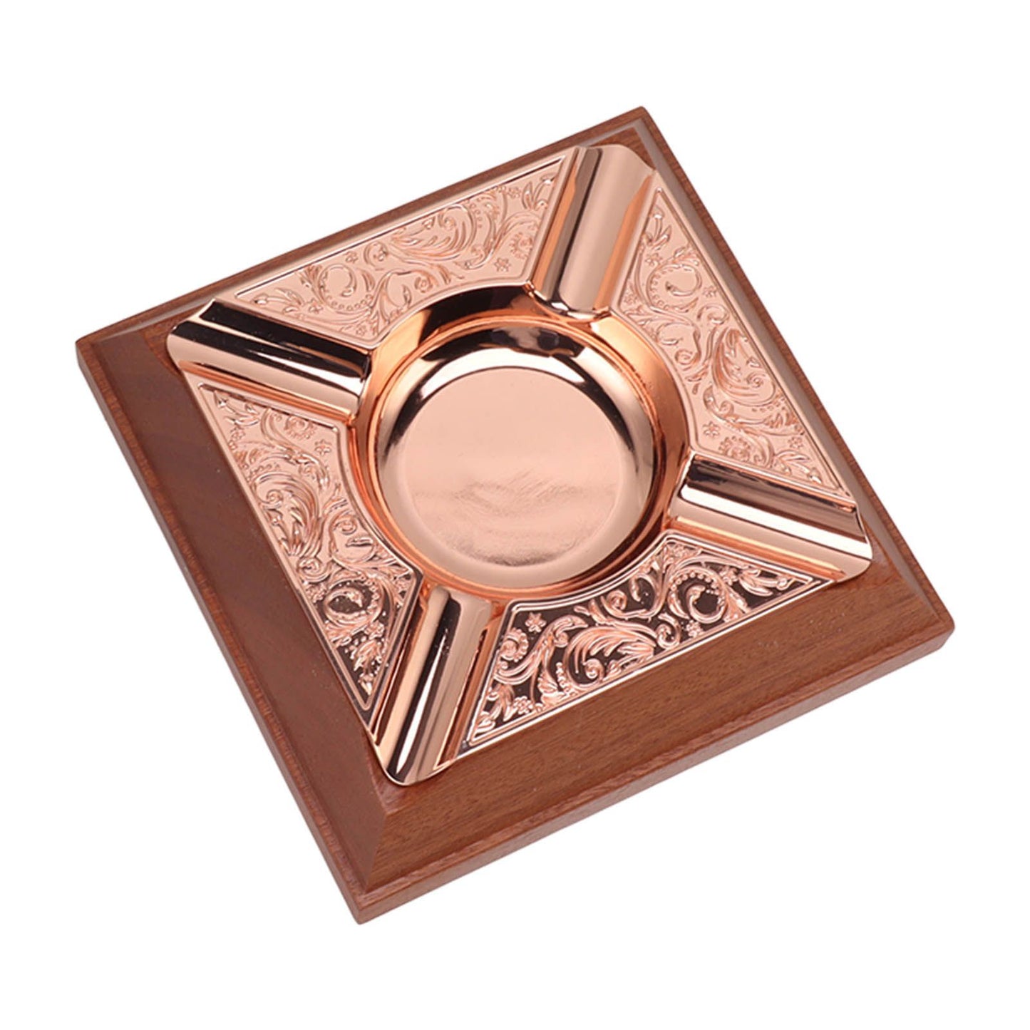 Engraved Print Cigar Ashtray Plated Vintage Practical Household Cigarette Ashtray for Home Copper Plating V1294-YM0521-3117230006111