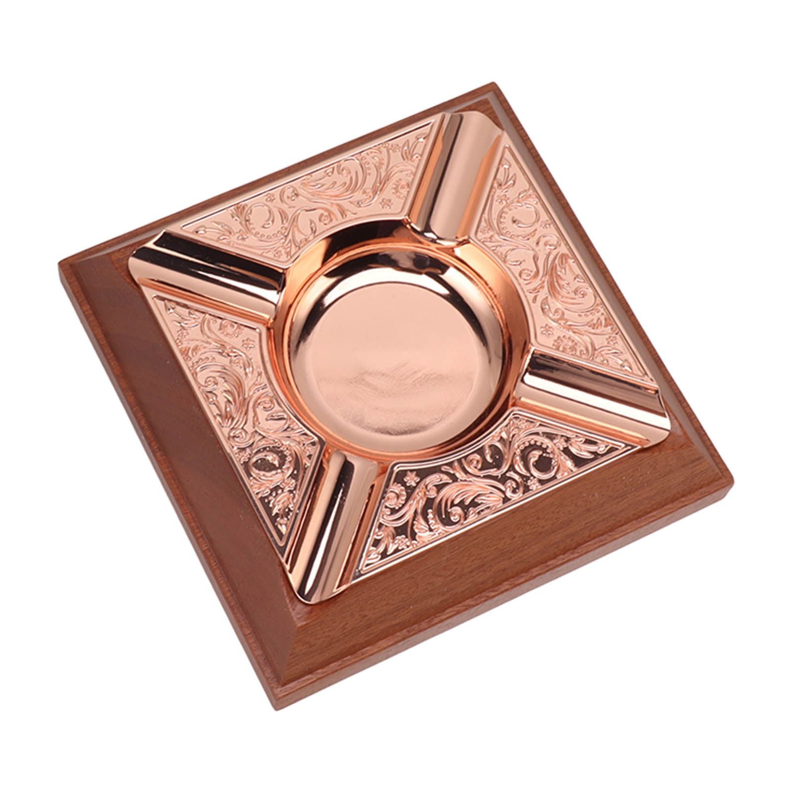 Engraved Print Cigar Ashtray Plated Vintage Practical Household Cigarette Ashtray for Home Copper Plating V1294-YM0521-3117230006111