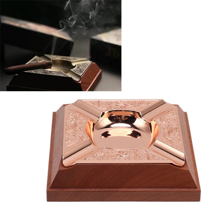Engraved Print Cigar Ashtray Plated Vintage Practical Household Cigarette Ashtray for Home Copper Plating V1294-YM0521-3117230006111