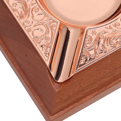 Engraved Print Cigar Ashtray Plated Vintage Practical Household Cigarette Ashtray for Home Copper Plating V1294-YM0521-3117230006111