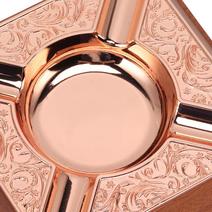 Engraved Print Cigar Ashtray Plated Vintage Practical Household Cigarette Ashtray for Home Copper Plating V1294-YM0521-3117230006111