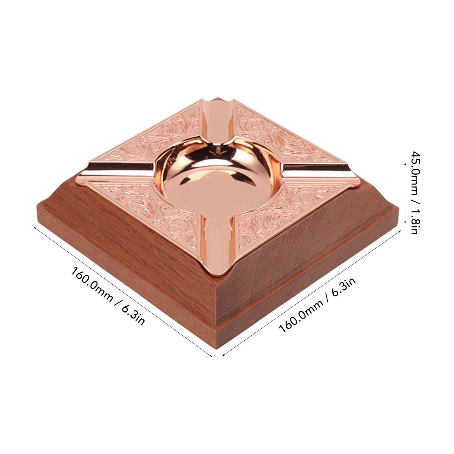 Engraved Print Cigar Ashtray Plated Vintage Practical Household Cigarette Ashtray for Home Copper Plating V1294-YM0521-3117230006111
