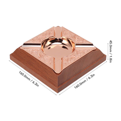Engraved Print Cigar Ashtray Plated Vintage Practical Household Cigarette Ashtray for Home Copper Plating V1294-YM0521-3117230006111