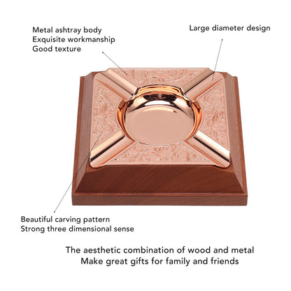 Engraved Print Cigar Ashtray Plated Vintage Practical Household Cigarette Ashtray for Home Copper Plating V1294-YM0521-3117230006111