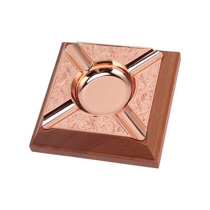 Engraved Print Cigar Ashtray Plated Vintage Practical Household Cigarette Ashtray for Home Copper Plating V1294-YM0521-3117230006111