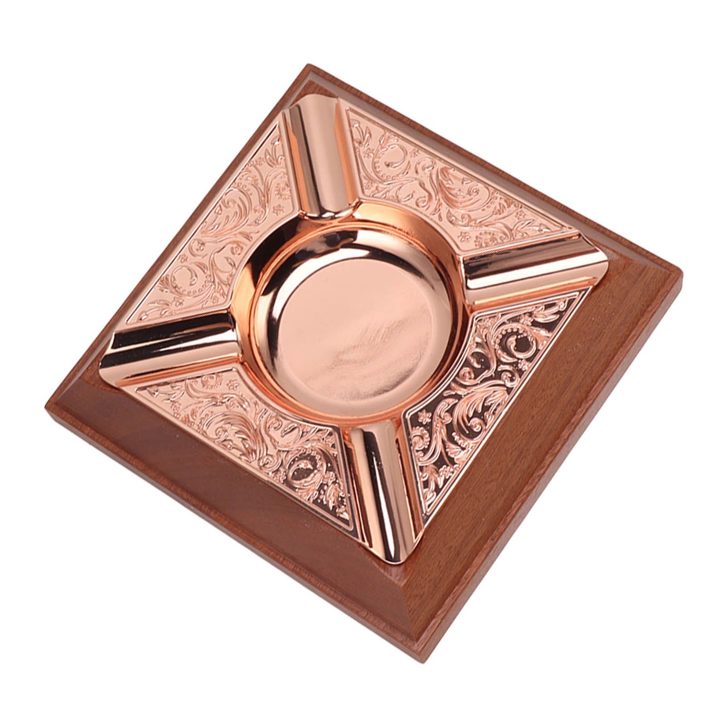 Engraved Print Cigar Ashtray Plated Vintage Practical Household Cigarette Ashtray for Home Copper Plating V1294-YM0521-3117230006111