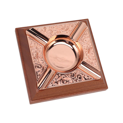 Engraved Print Cigar Ashtray Plated Vintage Practical Household Cigarette Ashtray for Home Copper Plating V1294-YM0521-3117230006111