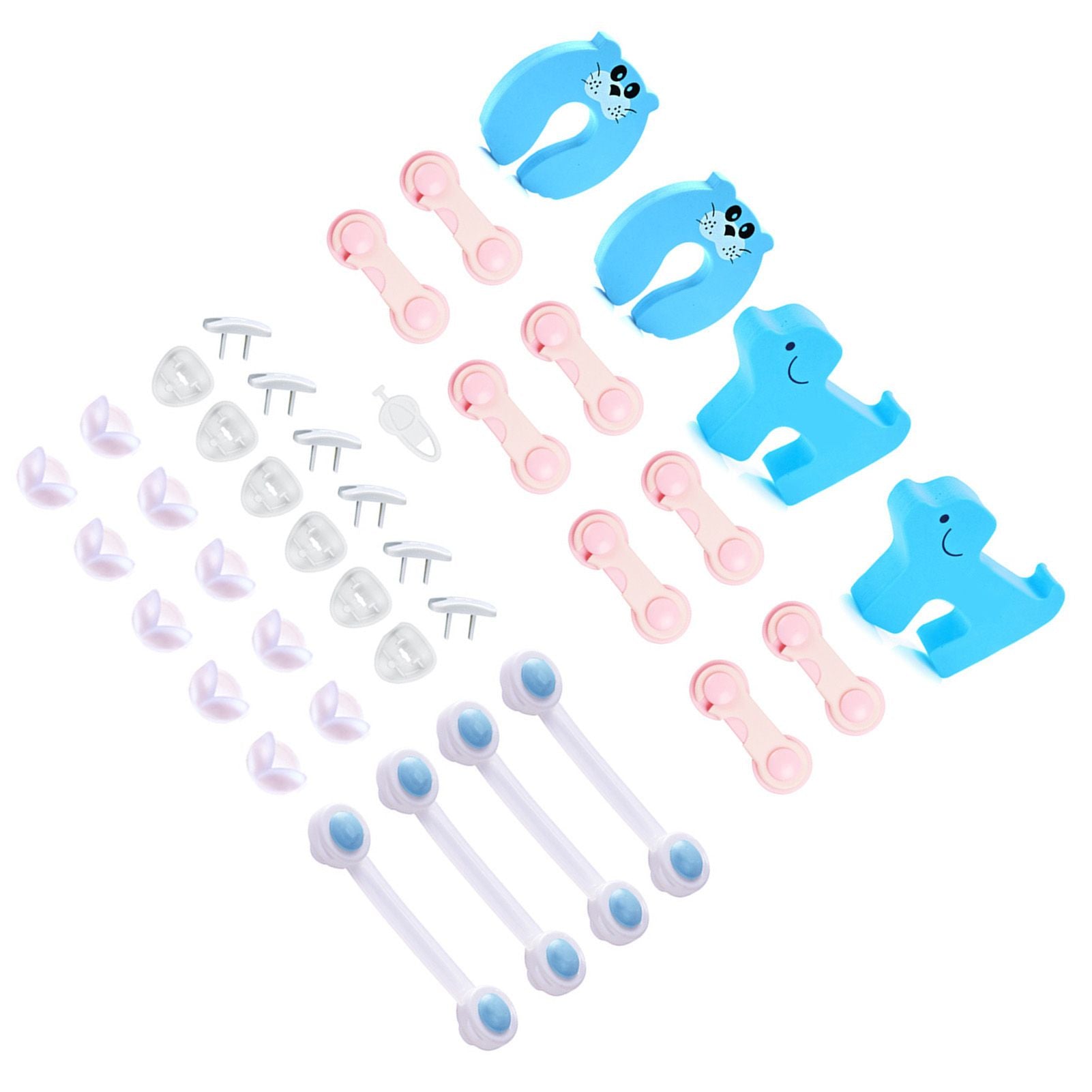 39pcs Child Proof Safety Locks Self Adhesive Baby Proofing Cabinet Locks Corner Protectors Outlets Covers for V1294-YM0521-3117230006411