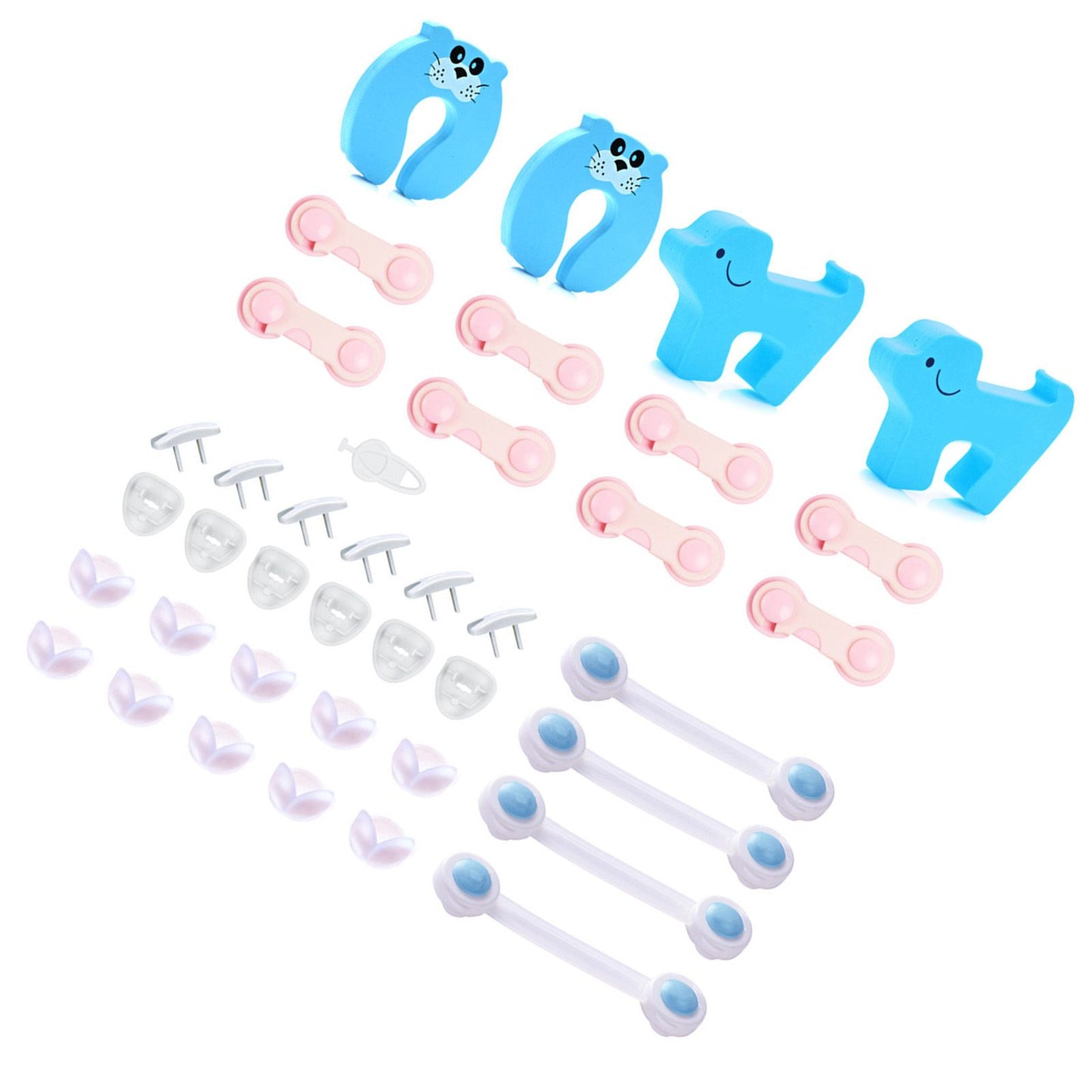 39pcs Child Proof Safety Locks Self Adhesive Baby Proofing Cabinet Locks Corner Protectors Outlets Covers for V1294-YM0521-3117230006411