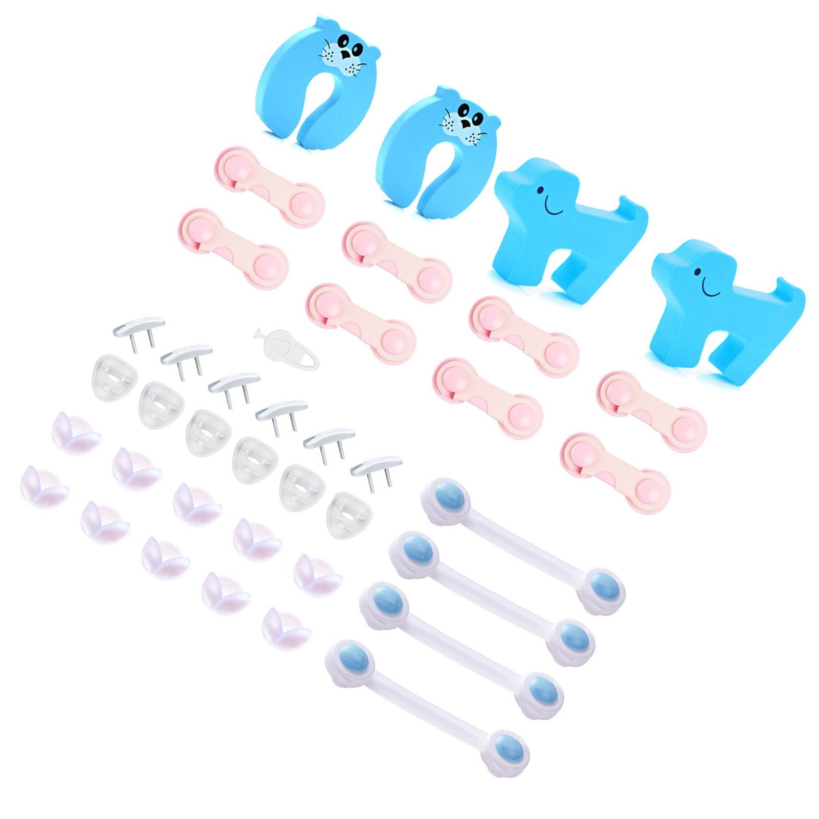 39pcs Child Proof Safety Locks Self Adhesive Baby Proofing Cabinet Locks Corner Protectors Outlets Covers for V1294-YM0521-3117230006411