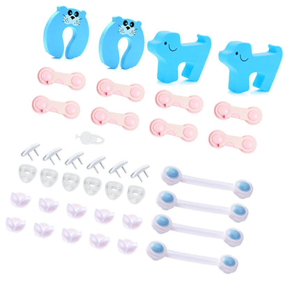 39pcs Child Proof Safety Locks Self Adhesive Baby Proofing Cabinet Locks Corner Protectors Outlets Covers for V1294-YM0521-3117230006411
