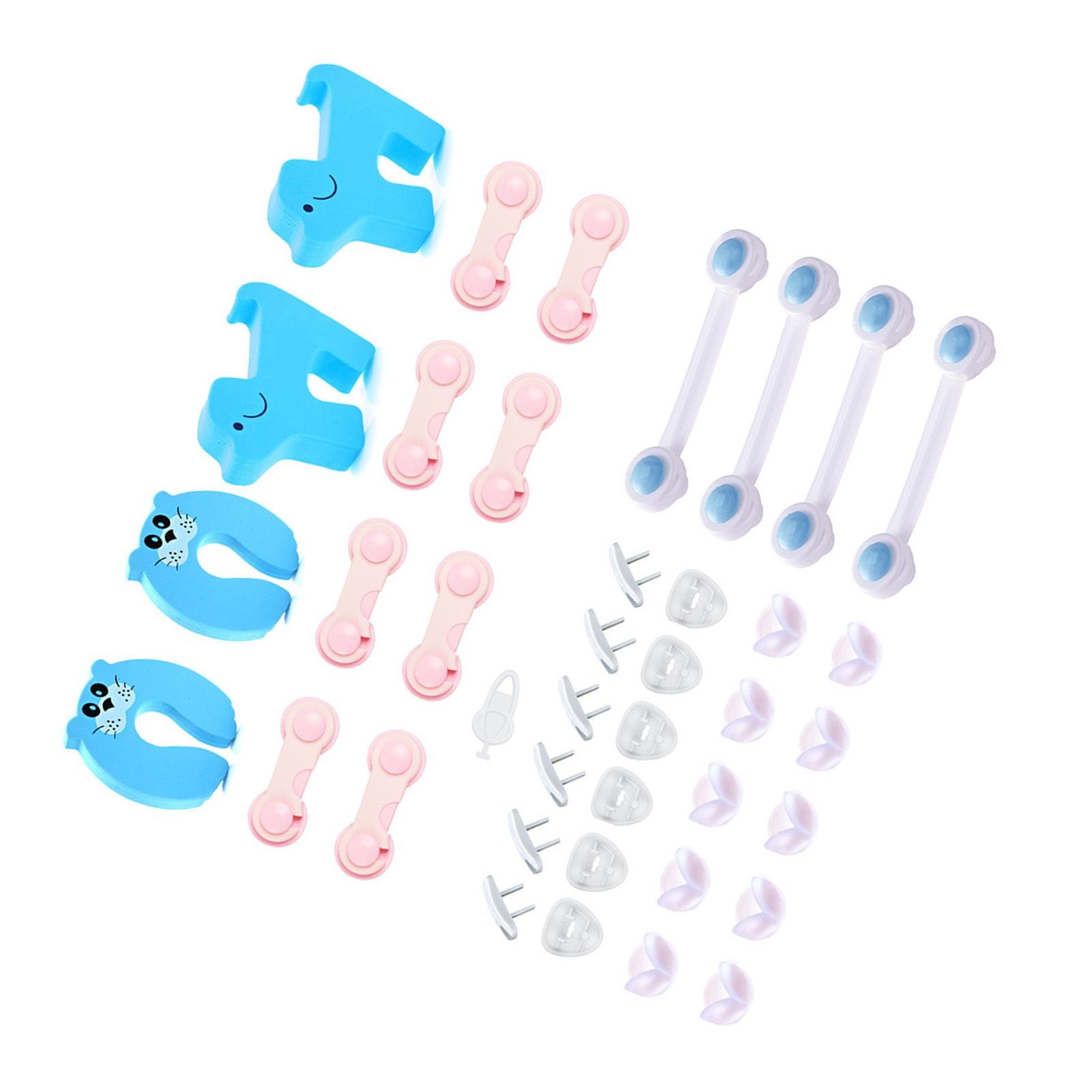 39pcs Child Proof Safety Locks Self Adhesive Baby Proofing Cabinet Locks Corner Protectors Outlets Covers for V1294-YM0521-3117230006411
