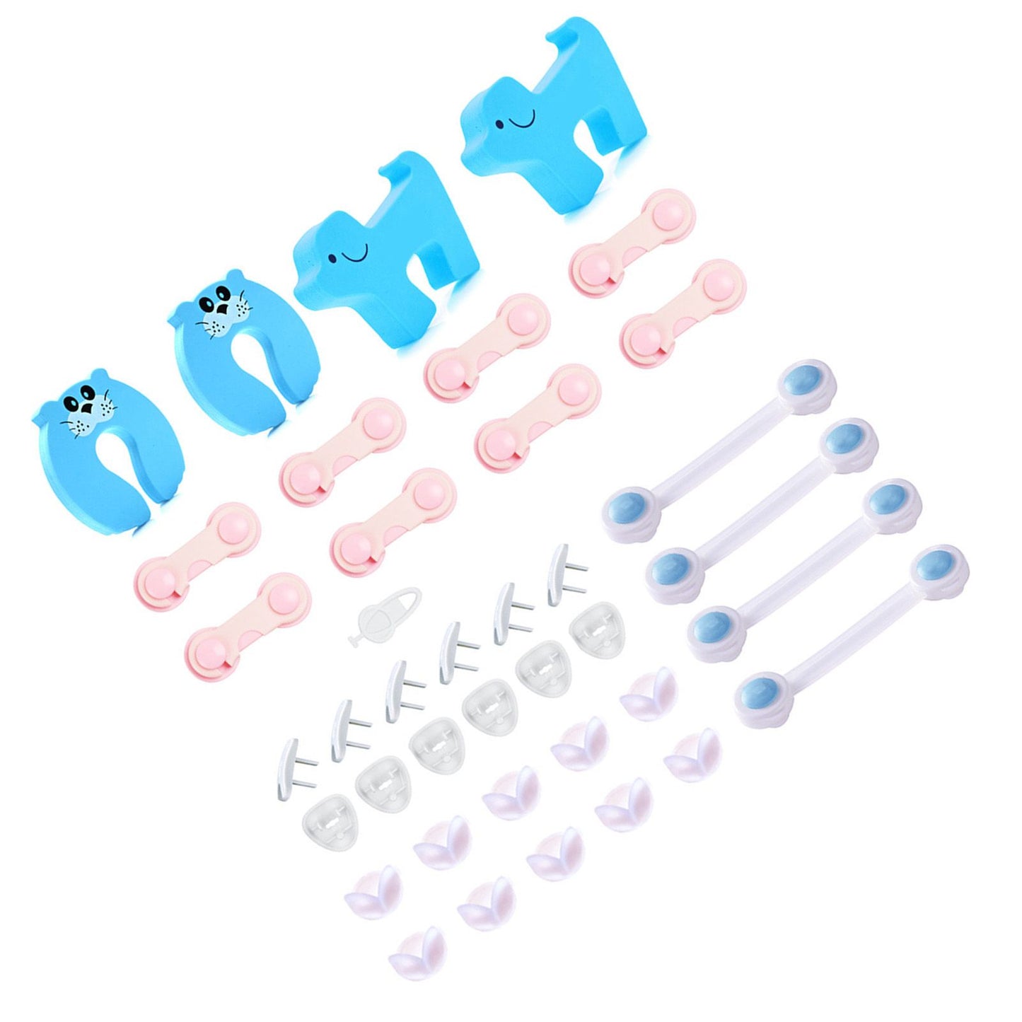 39pcs Child Proof Safety Locks Self Adhesive Baby Proofing Cabinet Locks Corner Protectors Outlets Covers for V1294-YM0521-3117230006411