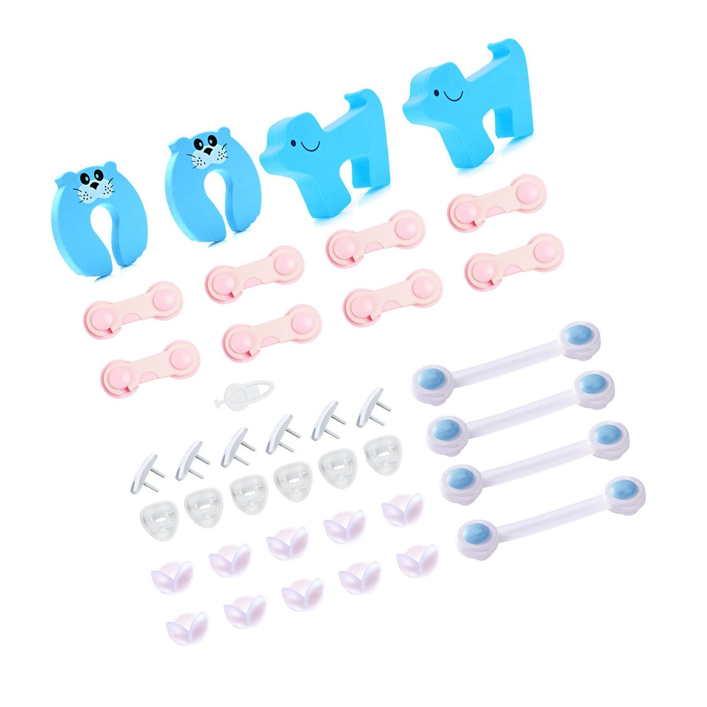 39pcs Child Proof Safety Locks Self Adhesive Baby Proofing Cabinet Locks Corner Protectors Outlets Covers for V1294-YM0521-3117230006411