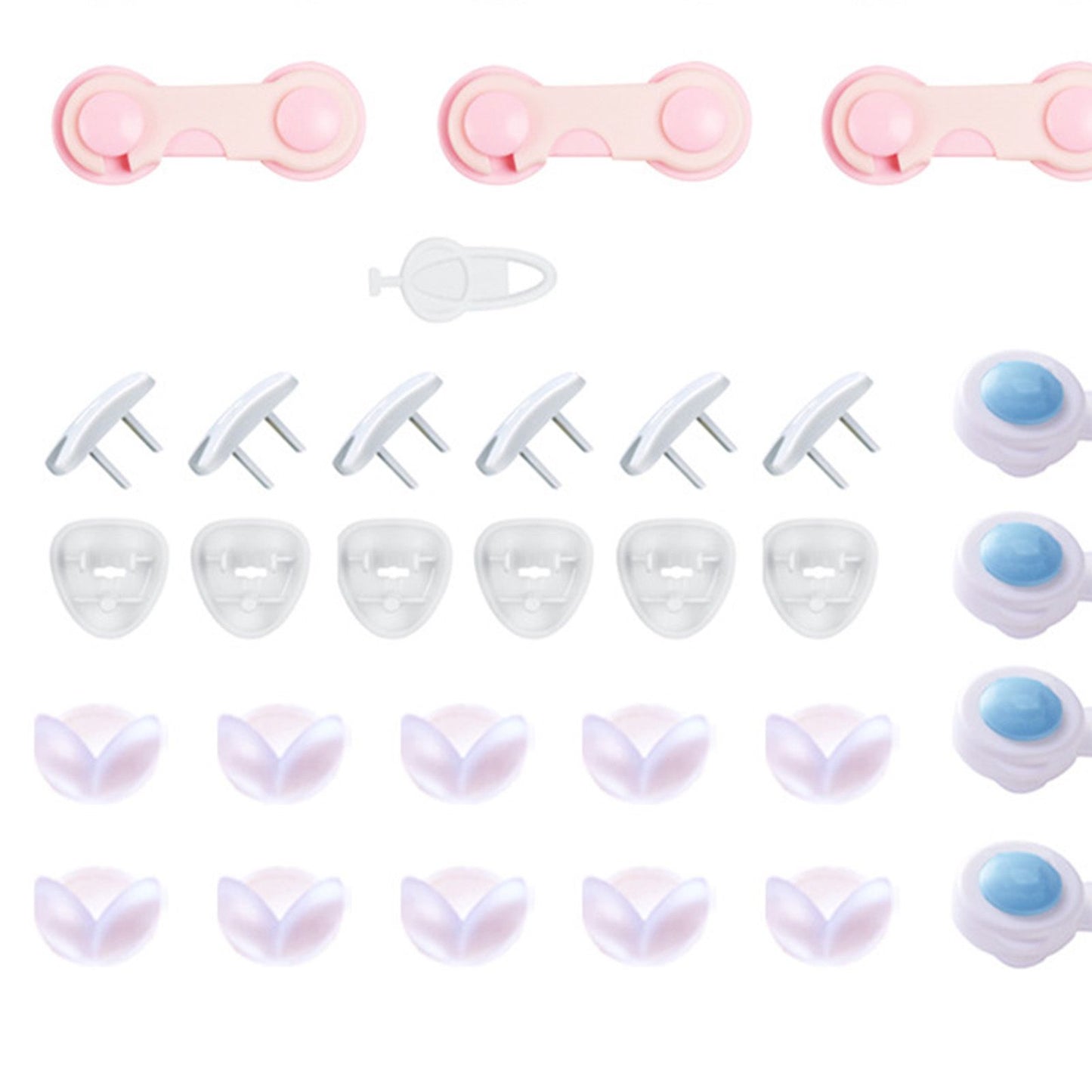 39pcs Child Proof Safety Locks Self Adhesive Baby Proofing Cabinet Locks Corner Protectors Outlets Covers for V1294-YM0521-3117230006411