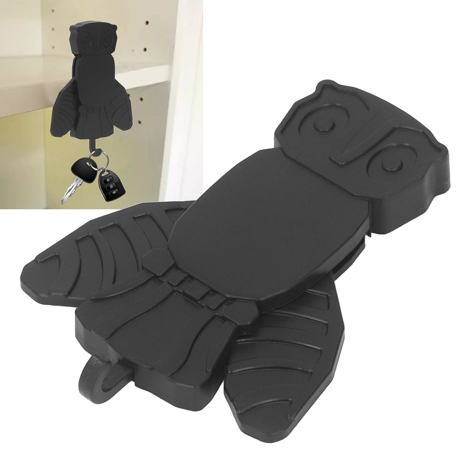 Funny Key Hanger Self Adhesive Special Shape Key Hanger Key Wall Hanger for Home Office Decoration Owl V1294-YM0521-3117230006712