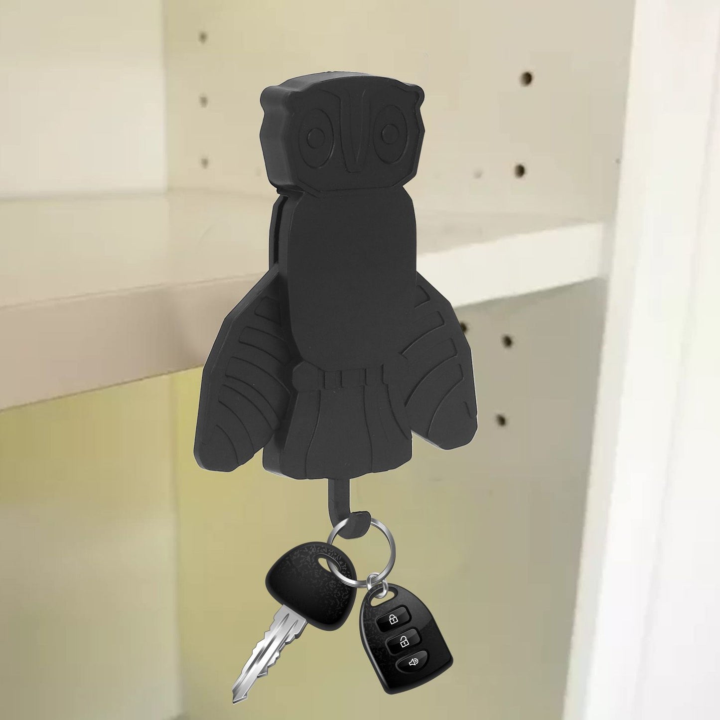 Funny Key Hanger Self Adhesive Special Shape Key Hanger Key Wall Hanger for Home Office Decoration Owl V1294-YM0521-3117230006712