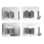 4Pcs Silver Mop Broom Holder with Hook Wall Mounted 304 Stainless Steel Mop Clip Holder V1294-YM0521-3117230009711