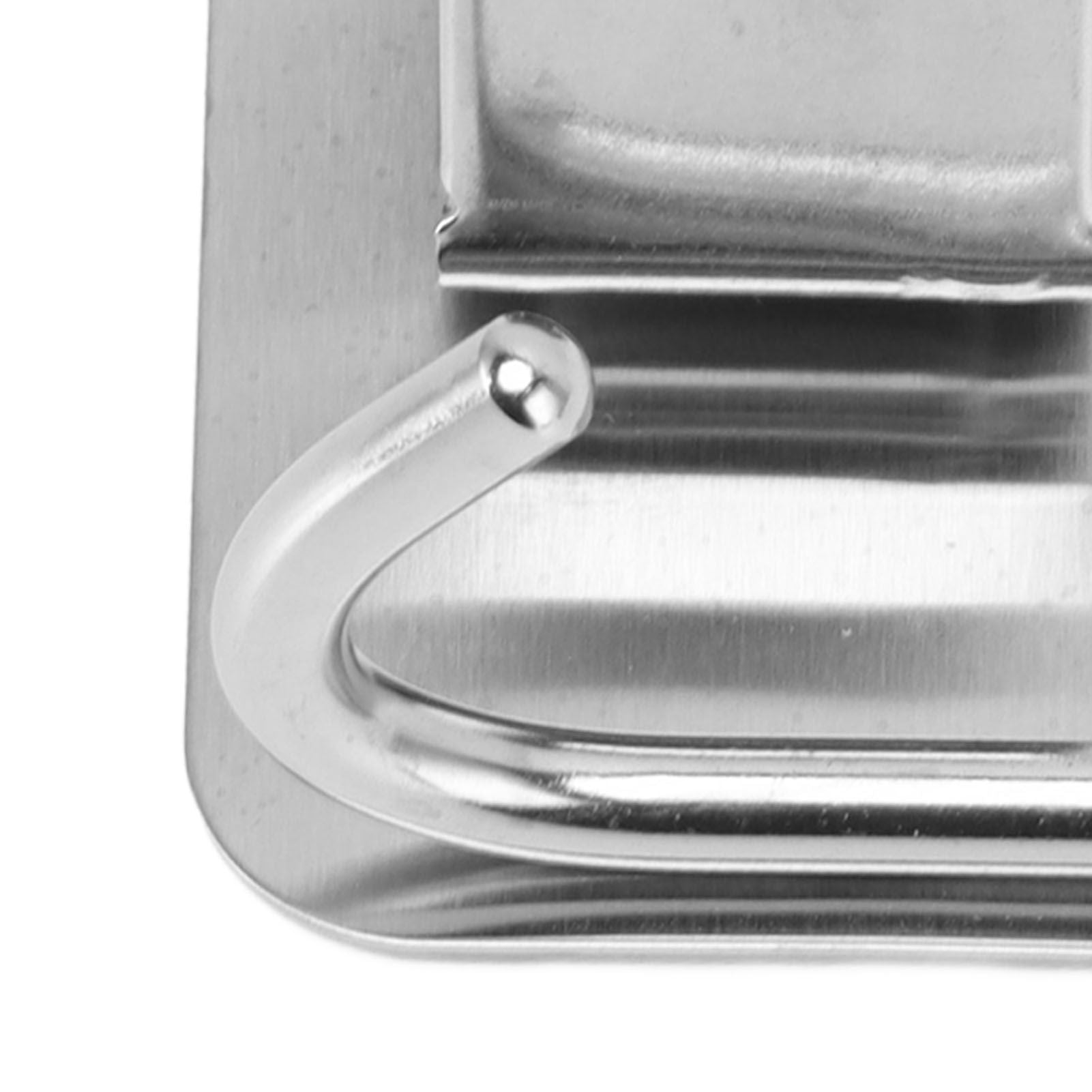 4Pcs Silver Mop Broom Holder with Hook Wall Mounted 304 Stainless Steel Mop Clip Holder V1294-YM0521-3117230009711