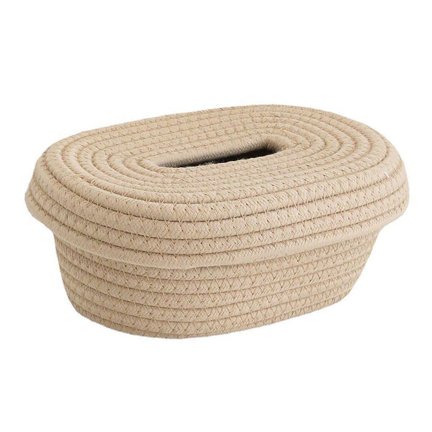 Tissue Box Cover Handmade Cotton Rope Napkin Tissue Holder Decorative Household Desktop Tissue Storage Box V1294-YM0521-3117230012011