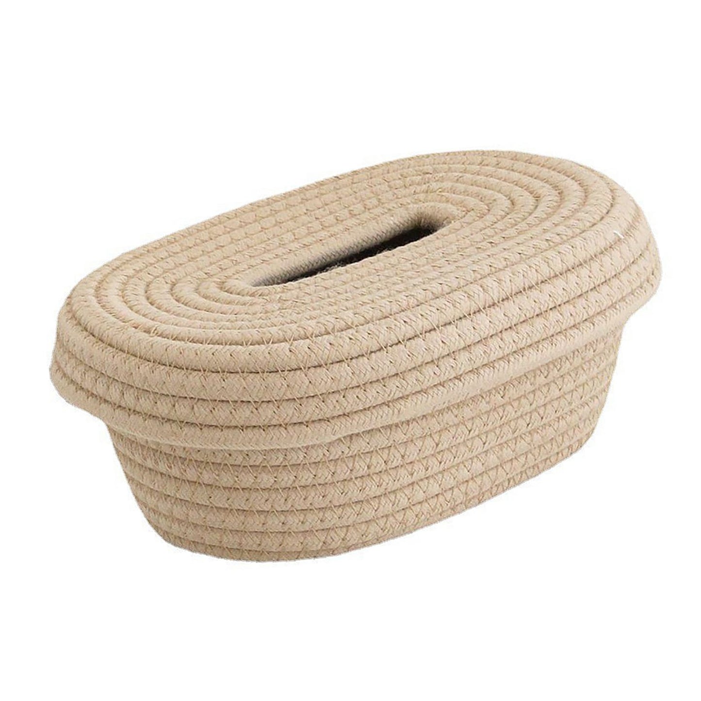 Tissue Box Cover Handmade Cotton Rope Napkin Tissue Holder Decorative Household Desktop Tissue Storage Box V1294-YM0521-3117230012011