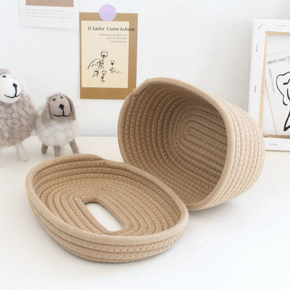 Tissue Box Cover Handmade Cotton Rope Napkin Tissue Holder Decorative Household Desktop Tissue Storage Box V1294-YM0521-3117230012011