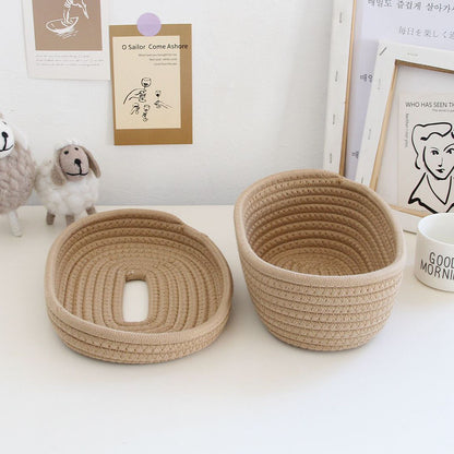 Tissue Box Cover Handmade Cotton Rope Napkin Tissue Holder Decorative Household Desktop Tissue Storage Box V1294-YM0521-3117230012011