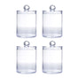 4Pcs Storage Jar Clear Round PS Plastic Bathroom Canister Set for Qtips Cotton Swabs Balls Cosmetic Pads V1294-YM0521-3117230012311