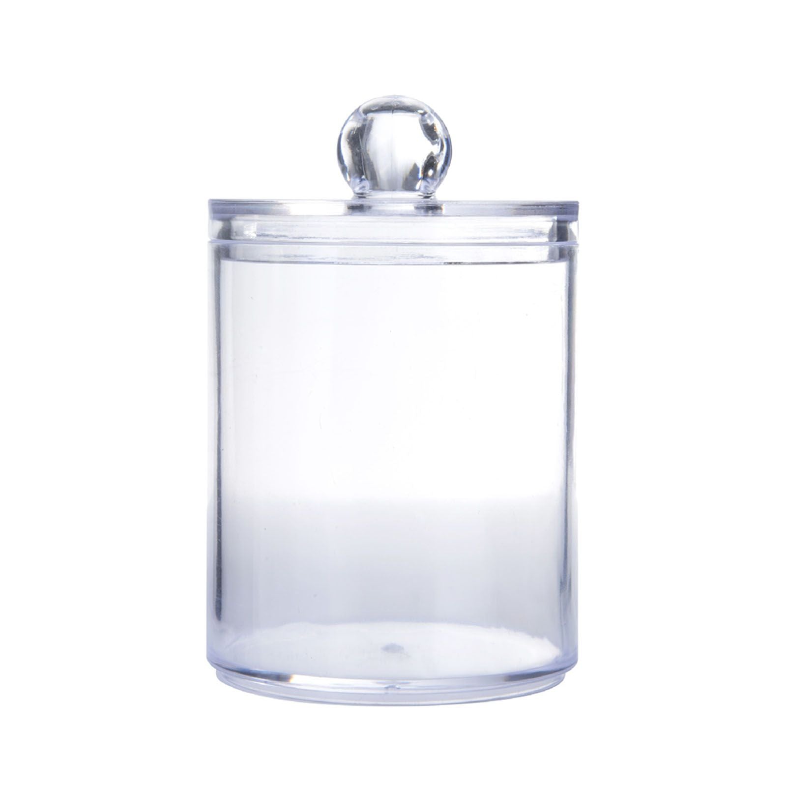4Pcs Storage Jar Clear Round PS Plastic Bathroom Canister Set for Qtips Cotton Swabs Balls Cosmetic Pads V1294-YM0521-3117230012311