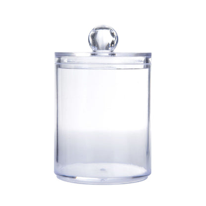 4Pcs Storage Jar Clear Round PS Plastic Bathroom Canister Set for Qtips Cotton Swabs Balls Cosmetic Pads V1294-YM0521-3117230012311