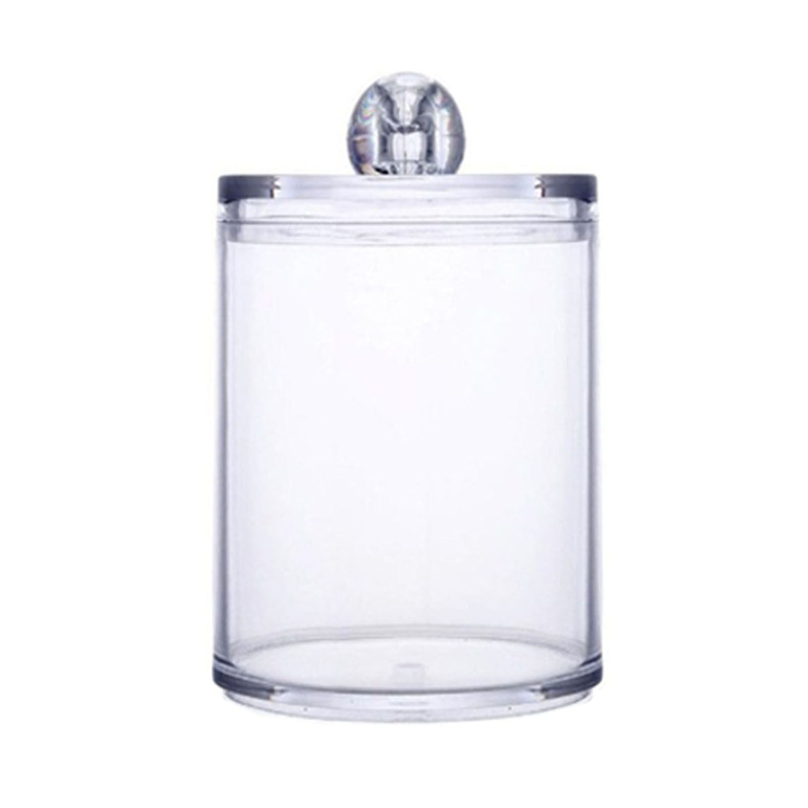 4Pcs Storage Jar Clear Round PS Plastic Bathroom Canister Set for Qtips Cotton Swabs Balls Cosmetic Pads V1294-YM0521-3117230012311