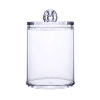 4Pcs Storage Jar Clear Round PS Plastic Bathroom Canister Set for Qtips Cotton Swabs Balls Cosmetic Pads V1294-YM0521-3117230012311