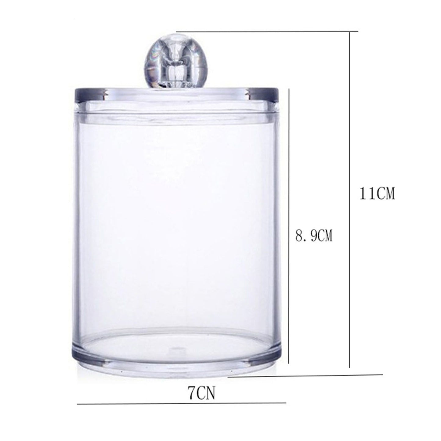 4Pcs Storage Jar Clear Round PS Plastic Bathroom Canister Set for Qtips Cotton Swabs Balls Cosmetic Pads V1294-YM0521-3117230012311