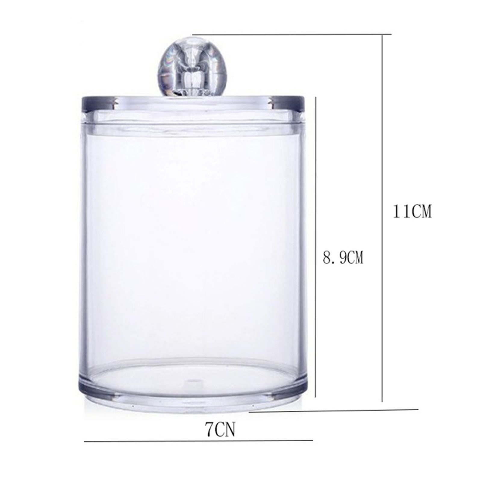 4Pcs Storage Jar Clear Round PS Plastic Bathroom Canister Set for Qtips Cotton Swabs Balls Cosmetic Pads V1294-YM0521-3117230012311
