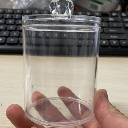 4Pcs Storage Jar Clear Round PS Plastic Bathroom Canister Set for Qtips Cotton Swabs Balls Cosmetic Pads V1294-YM0521-3117230012311