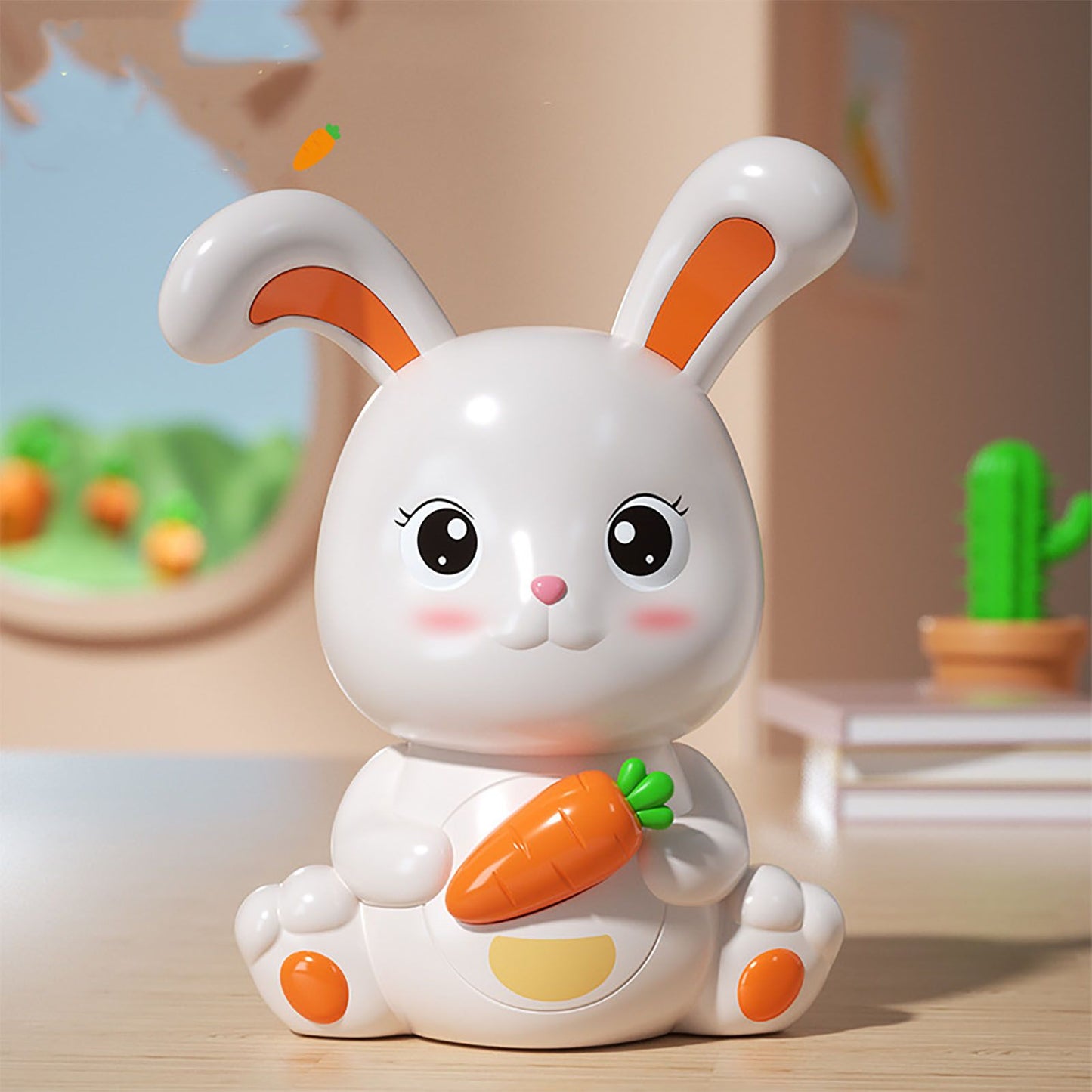 Piggy Bank Plastic Cute Rabbit Shape Fall Prevention Large Capacity Bunny Money Box for Children Gift V1294-YM0521-3117230016811