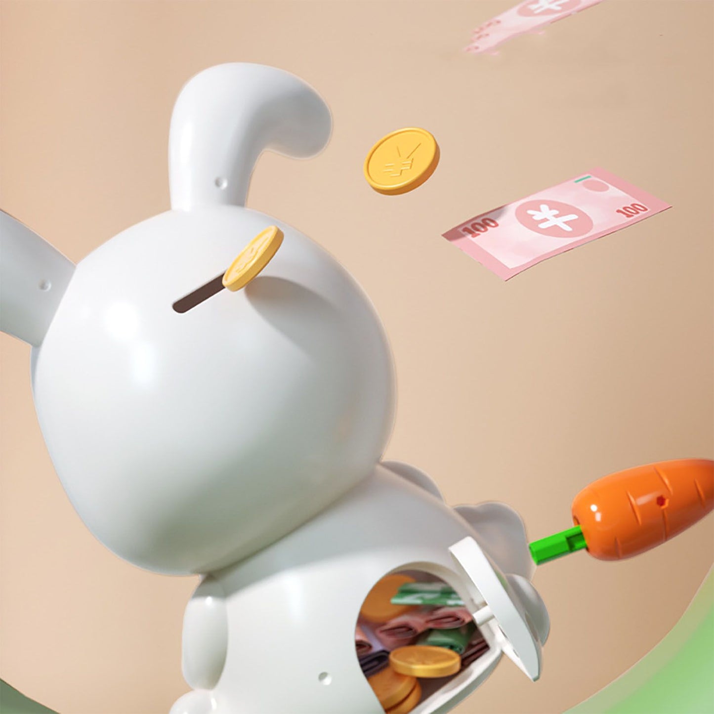 Piggy Bank Plastic Cute Rabbit Shape Fall Prevention Large Capacity Bunny Money Box for Children Gift V1294-YM0521-3117230016811