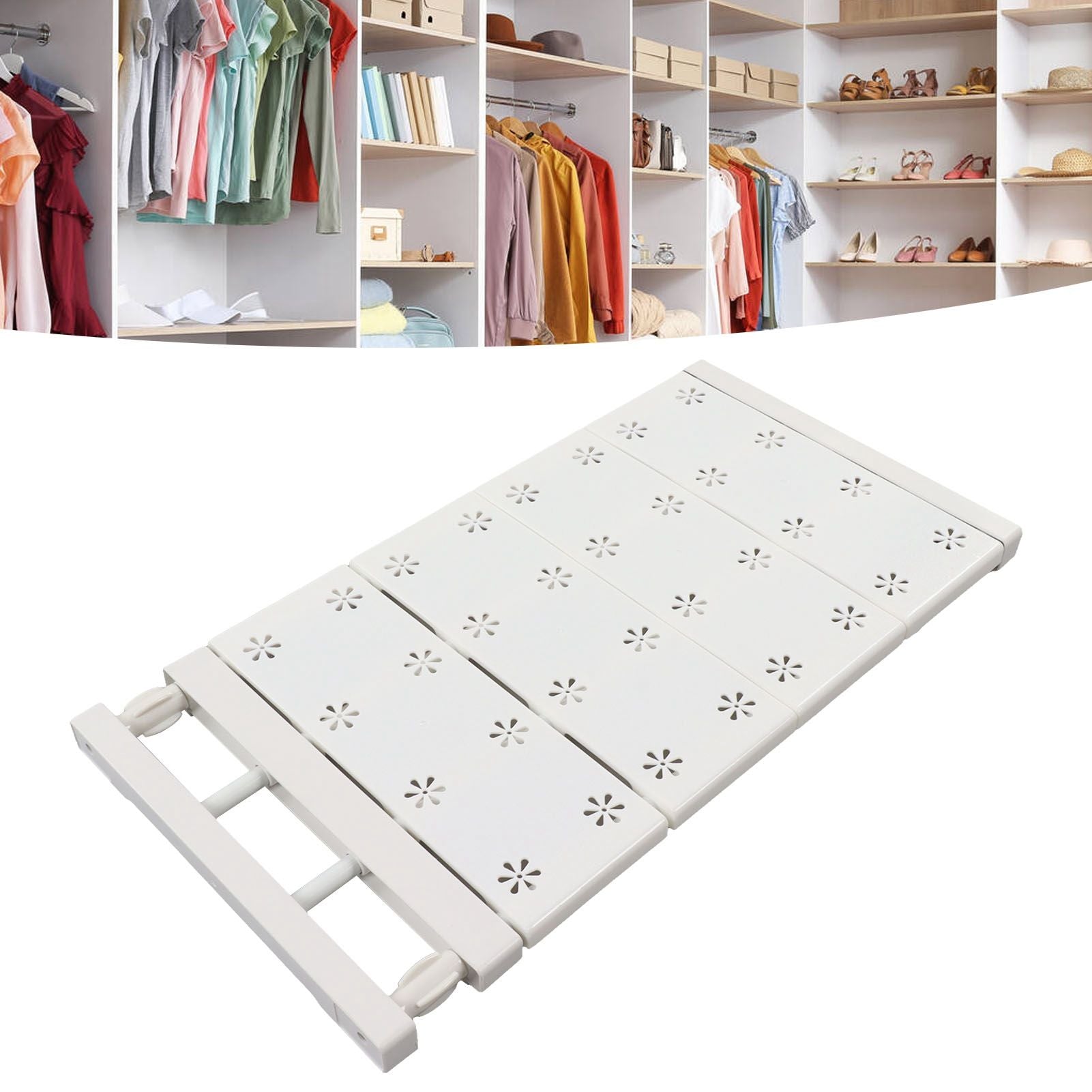 Wardrobe Partition Board Storage Extendable Rod Space Saving Layered Partition Board for Cabinet 18.9-31.5in V1294-YM0521-3117230020113