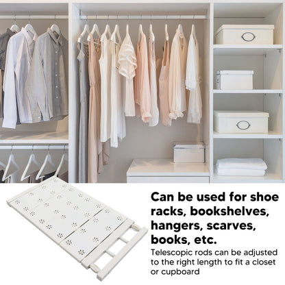 Wardrobe Partition Board Storage Extendable Rod Space Saving Layered Partition Board for Cabinet 18.9-31.5in V1294-YM0521-3117230020113