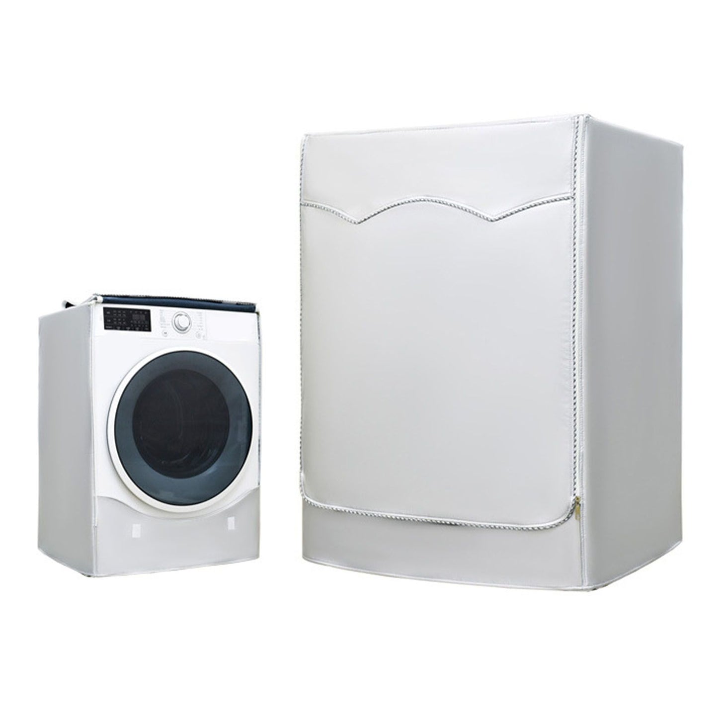 Washing Machine Cover Waterproof Dustproof Sunscreen for Fully Automatic Washer Silvering Oxford Cloth Piping V1294-YM0521-3117230020611