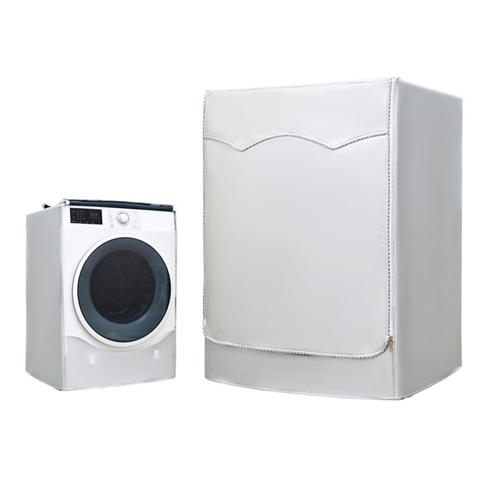 Washing Machine Cover Waterproof Dustproof Sunscreen for Fully Automatic Washer Silvering Oxford Cloth Piping V1294-YM0521-3117230020611