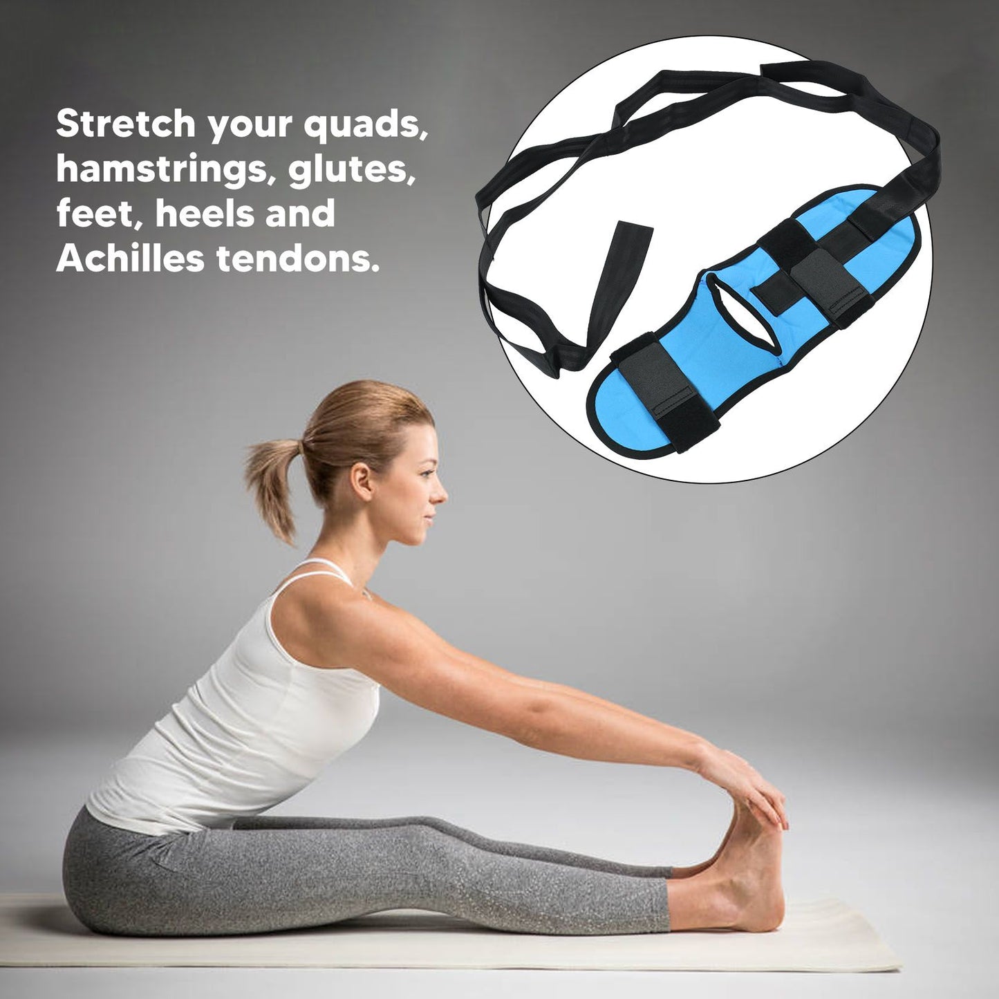 Leg Stretching Strap Muscle Relaxing High Elasticity Improve Flexibility Rehabilitation Foot Stretch Strap V1294-YM0521-3117230022512