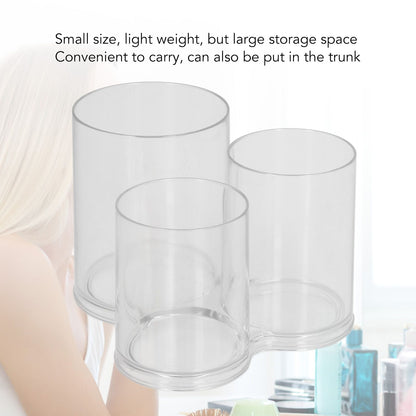 Clear Round Plastic Makeup Container Transparent Cylinder Makeup Brush Holder Organizer V1294-YM0521-3117230023211